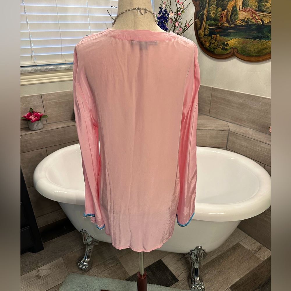 Pristine Boston Proper Pink Shell Embellished Sexy Tunic Style Top S - Picture 11 of 13